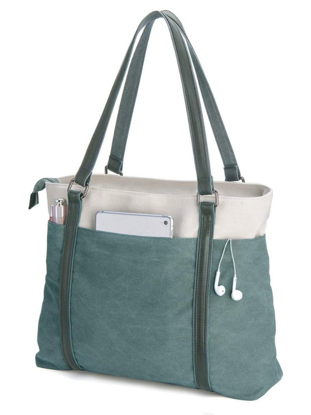 Laptop Tote Bag for Women, 15.6 Inch Work Bag with Laptop Compartment and